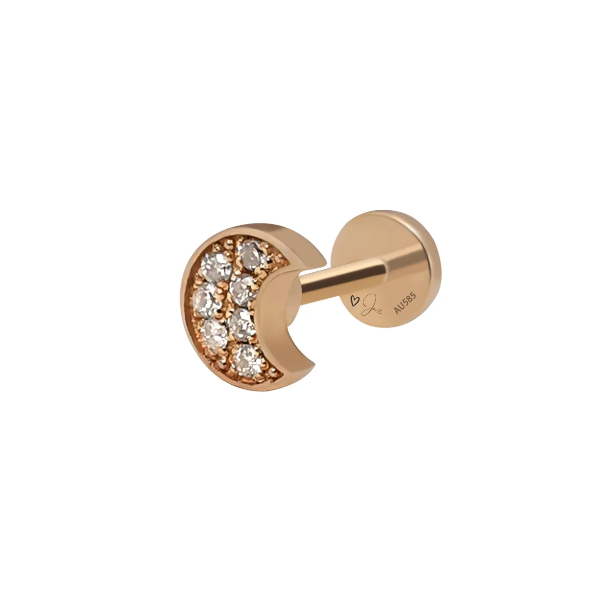 Moon Flat Back Stud | 14K - Image 3