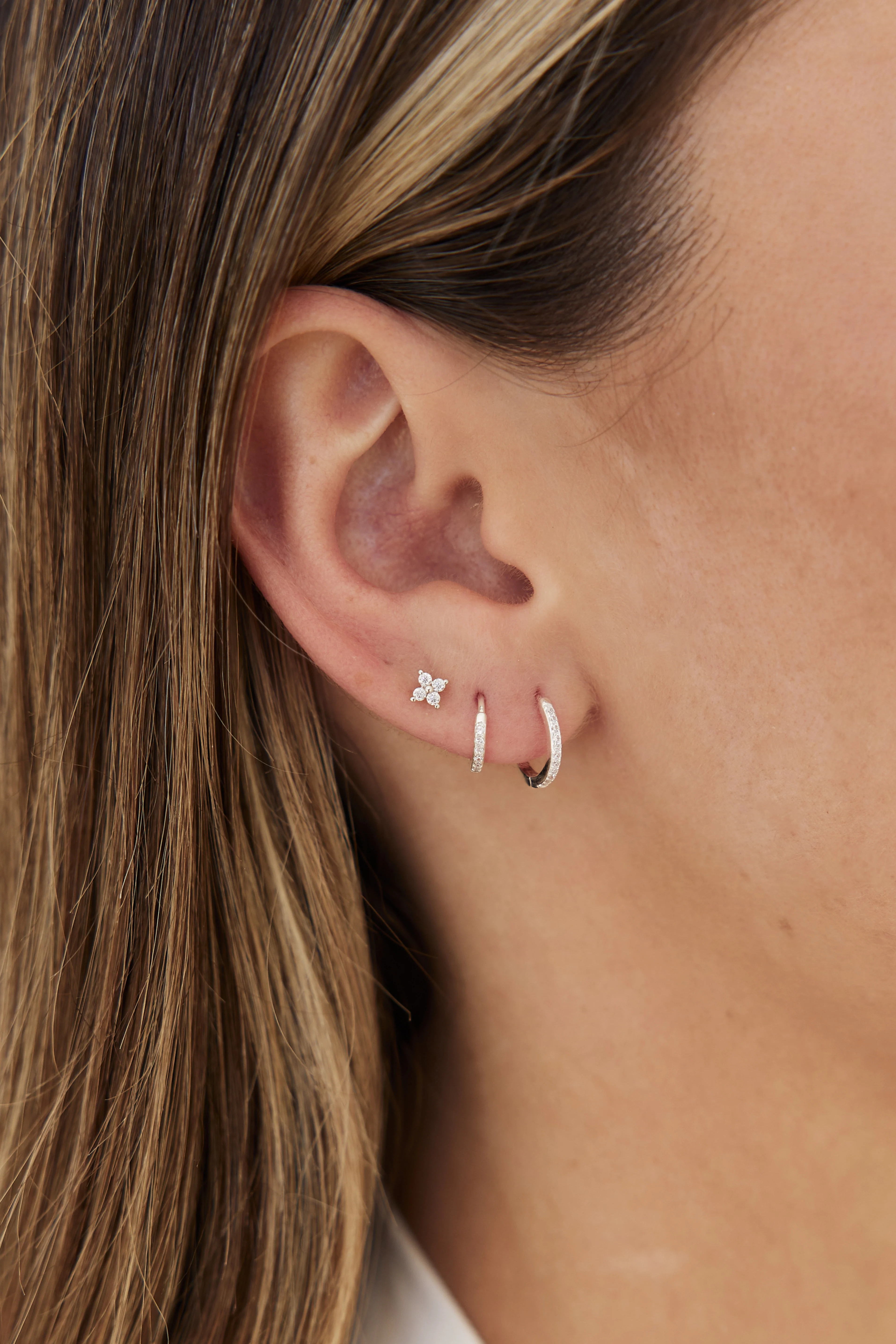 CLOVER  FLAT BACK STUD | 14K - Image 4