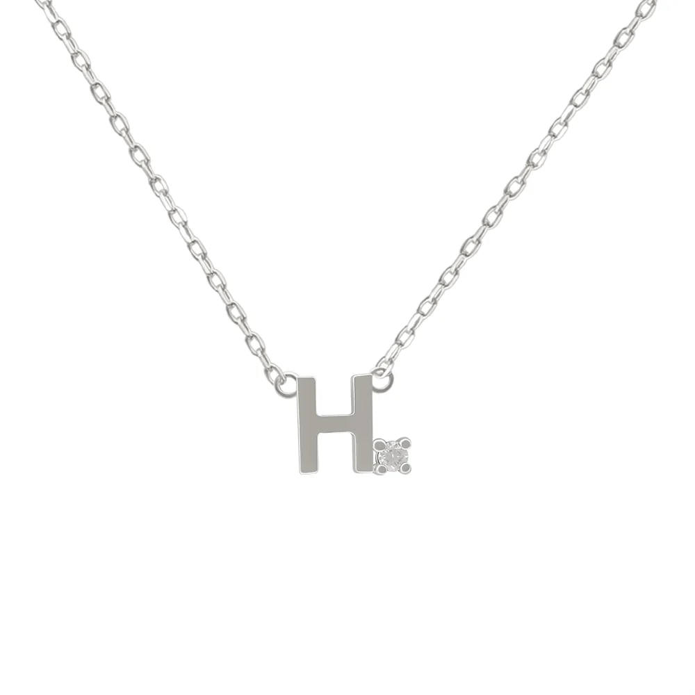 Mini Diamond Letter Necklace | 14K - Image 19