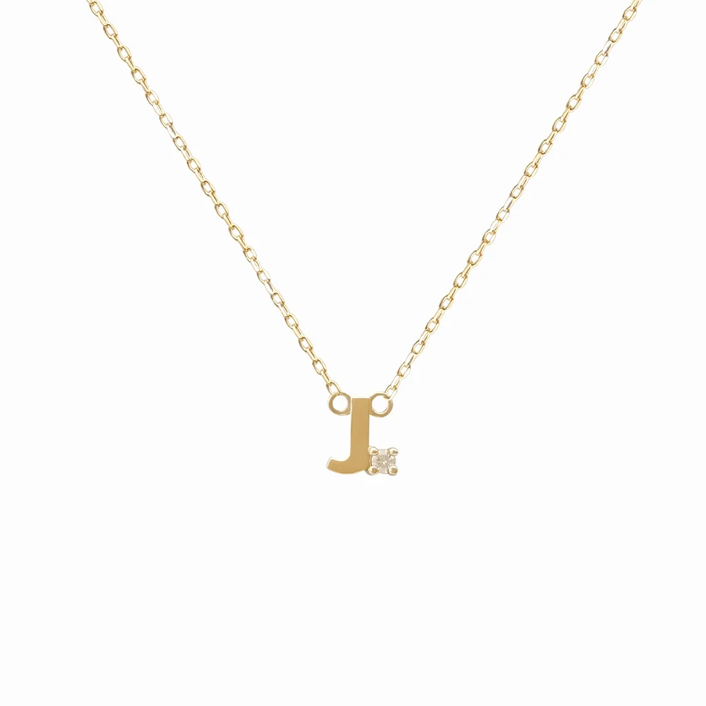 Mini Diamond Letter Necklace | 14K - Image 22