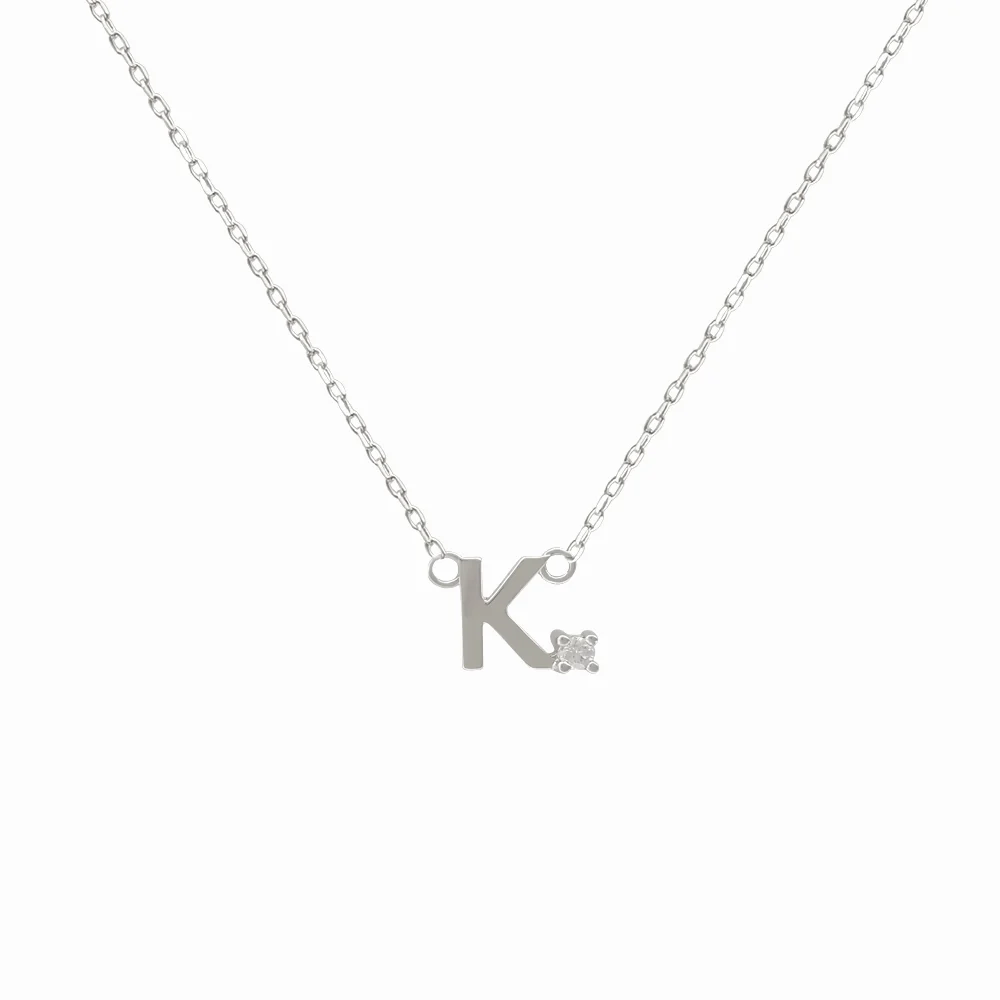 Mini Diamond Letter Necklace | 14K - Image 25
