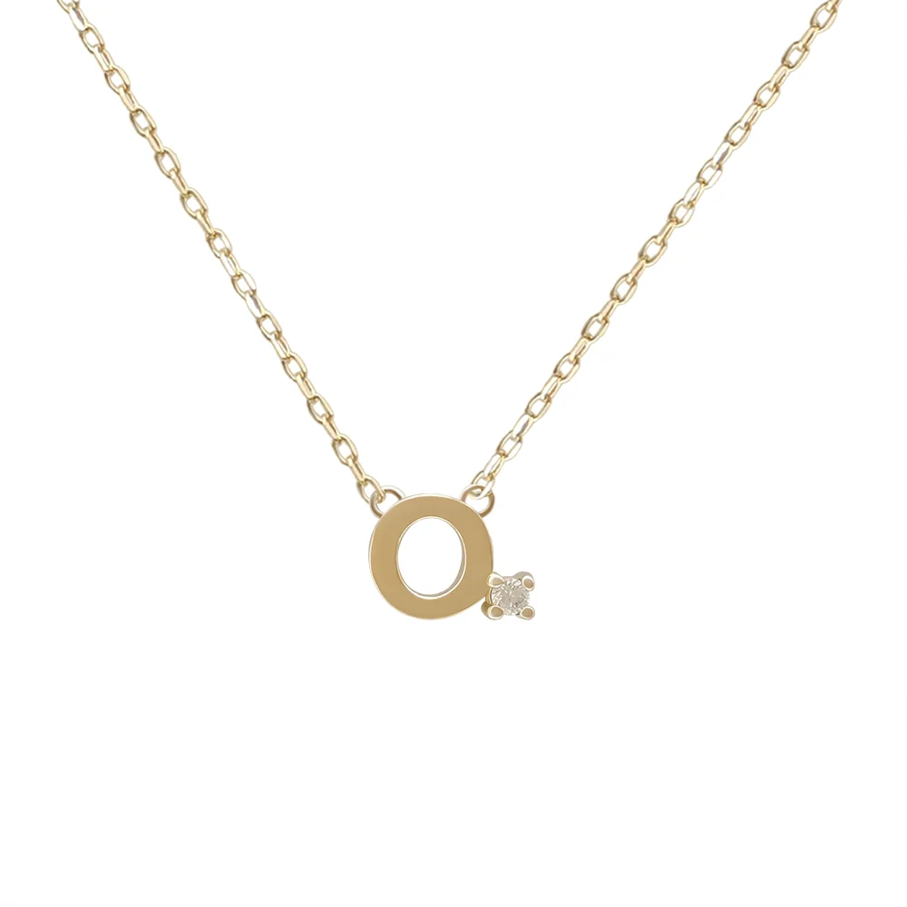 Mini Diamond Letter Necklace | 14K - Image 32