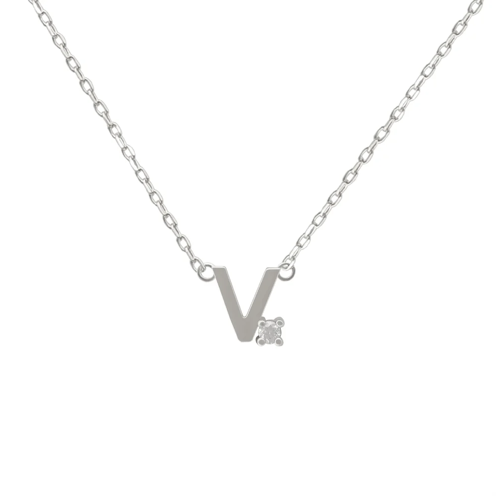 Mini Diamond Letter Necklace | 14K - Image 47