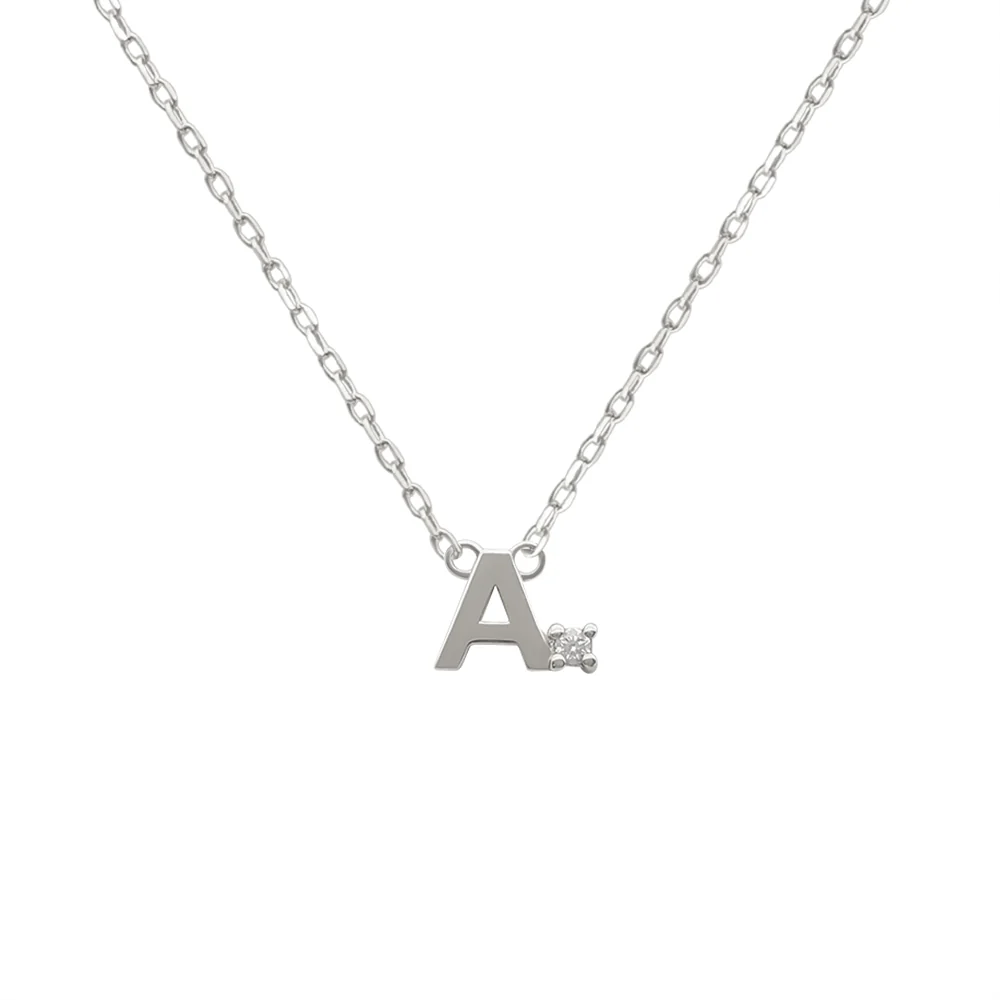 Mini Diamond Letter Necklace | 14K - Image 5