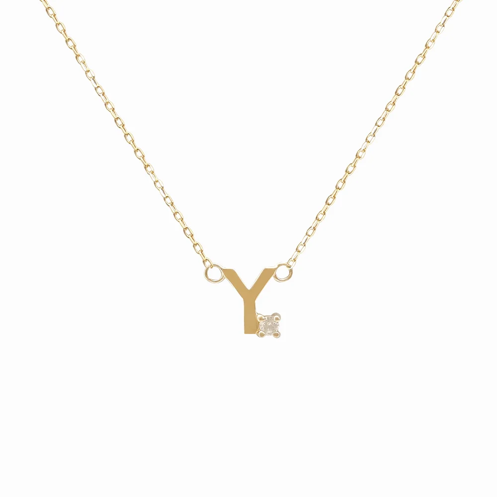 Mini Diamond Letter Necklace | 14K - Image 52