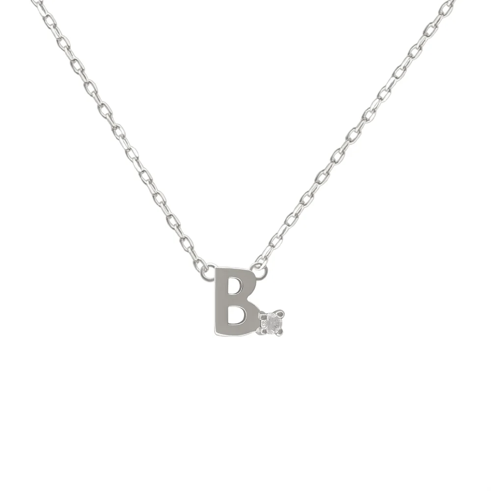 Mini Diamond Letter Necklace | 14K - Image 7