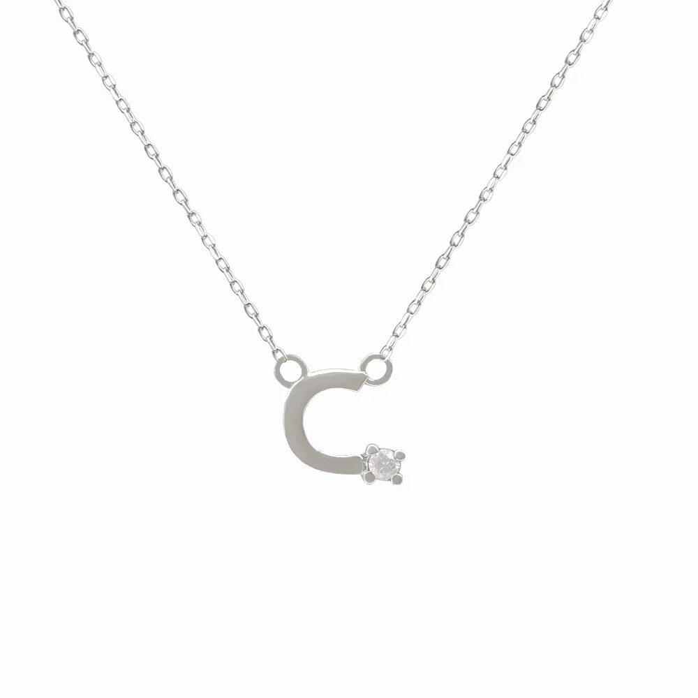 Mini Diamond Letter Necklace | 14K - Image 9